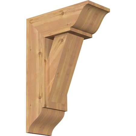 Ekena Millwork Traditional Traditional Smooth Bracket w/ Offset Brace, Western Red Cedar, 7 1/2"W x 18"D x 26"H BKT0806X18X26TRA01SWR